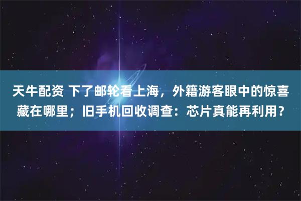 天牛配资 下了邮轮看上海，外籍游客眼中的惊喜藏在哪里；旧手机回收调查：芯片真能再利用？